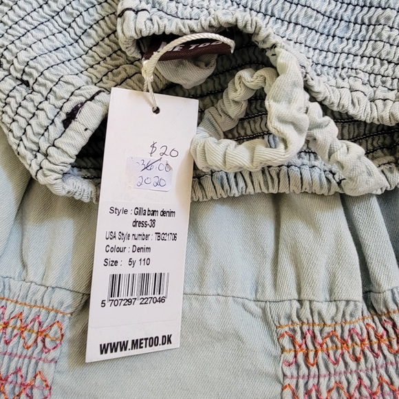 ME TOO Light Denim Wash A-line Skater Dress Size 5 Girls - Picture 9 of 11